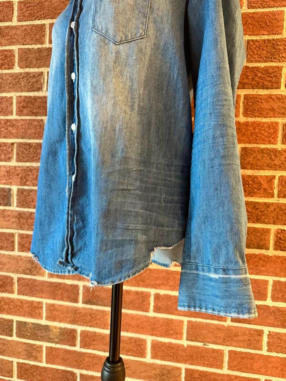 Frank & Eileen Denim Button-Up Collared Long Sleeve Blue Women's, Size XS - Picture 3 of 10